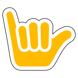 Shaka Sign (Hang Loose) Sticker (Yellow)